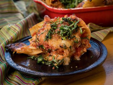 Grandma Guarnaschelli's Lasagna Appetizer Recipe | Alex Guarnaschelli | Food Network Lasagna Appetizer, Ranch Recipes, Lasagna Bolognese, Alex Guarnaschelli, Ranch Kitchen, Thanksgiving Pie, Ranch Recipe, Iron Chef, Ideas Food