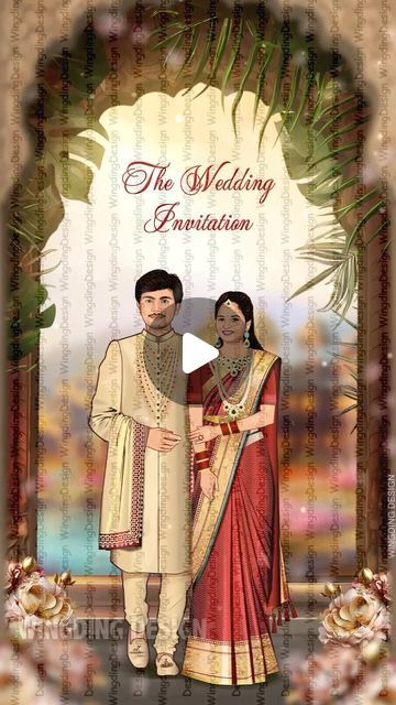 Digital Wedding Invitations Indian, South Indian Wedding Invitation, Wedding Invitations Video, Wedding Video Invitation, Indian Wedding Theme, Save The Date Video, Unique Themes, Indian Theme, Grand Wedding