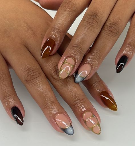 earthy tonesss 🤎🤎 - #gelx #gelnails #nails #fallnails Minimalist Design Nails, Cool Simple Nails, Nail Ideas Boho, Gelx Inspo Nails, Earthy Nails, Stiletto Nails Short, Nails Painted, Ambassador Program, Summer Acrylic