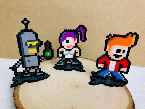 Futurama Perler Beads, Bit Art Pixel, Pixel Character, Game Decor, 8 Bit Art, Video Game Decor, Art Pixel, Hama Beads Minecraft, Cool Minecraft Houses