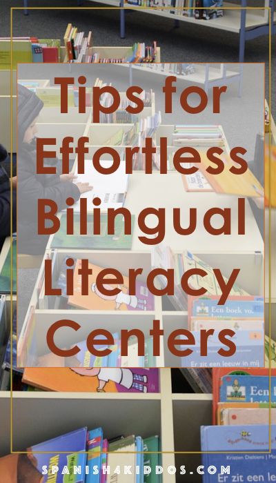 Bilingual Centers, Bilingual Kindergarten, Library Centers, Dual Language Classroom, Literacy Centers Kindergarten, Bilingual Classroom, Literacy Programs, Spanish Learning, Kindergarten Centers