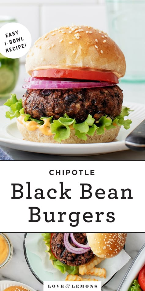 Easy Black Bean Burger, Bean Burger Recipe, Black Bean Burger Recipe, Chipotle Black Beans, Best Summer Salads, Best Veggie Burger, Black Bean Burger, Bean Burgers, Black Bean Burgers