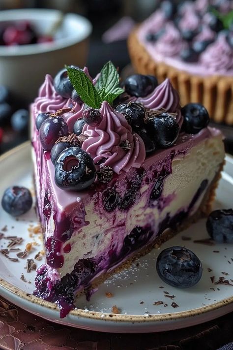 White Chocolate Blueberry Cheesecake - MmmRecipes : Easy and Delicious Recipes White Chocolate Blueberry Cheesecake, Chocolate Blueberry Cheesecake, Blueberry Cheesecake Recipe, Chocolate Blueberry, White Chocolate Cheesecake, Blueberry Desserts, Dessert Aux Fruits, Gateaux Cake, Blueberry Recipes