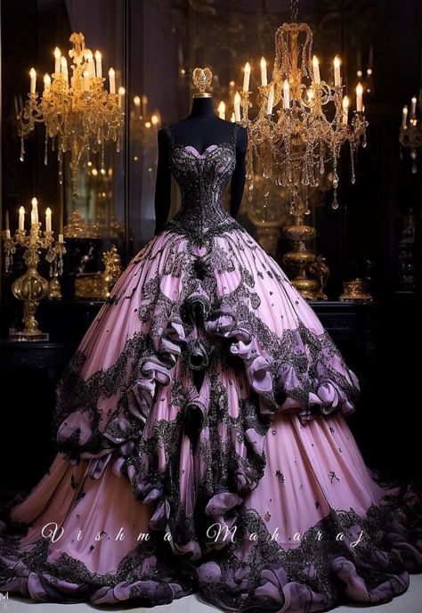 Victorian Aesthetic Dress, Goth Ball Gown, Vishma Maharaj, Goth Wedding Dresses, Gothic Dresses, Magical Dress, Most Paused Movie Scenes, Beautiful Long Dresses, Quince Dress