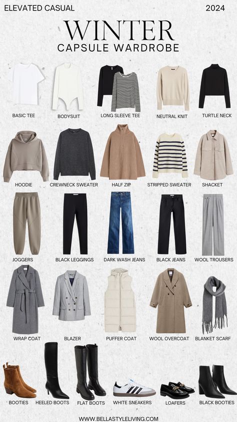 winter capsule wardrobe 2024 Vinter Mode Outfits, Capsule Wardrobe Women, Look Boho Chic, Capsule Wardrobe Essentials, Capsule Wardrobe Outfits, Travel Clothing, Fashion Capsule Wardrobe, Winter Fashion Outfits Casual, Winter Capsule