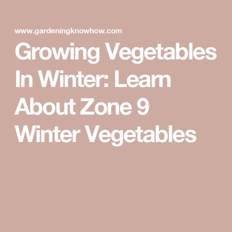 Growing Vegetables In Winter: Learn About Zone 9 Winter Vegetables Winter Garden Vegetables, Winter Vegetable Garden, Growing Winter Vegetables, Vegetables Growing, Winter Vegetable, Winter Veggies, Winter Vegetables Gardening, Homegrown Food, Gardening Zones