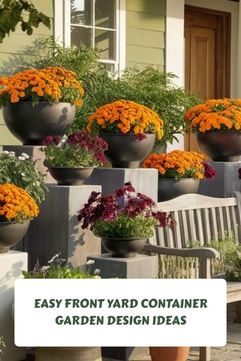 Explore ten simple container garden designs that can completely revamp the look of your front yard, turning it into a lively sanctuary. Are you prepared for a fresh perspective on your outdoor space? Front Yard Container Garden, Container Garden Design, Garden Diary, Fresh Perspective, Garden Design Ideas, Plant Combinations, Container Garden, Garden Designs, Container Gardening