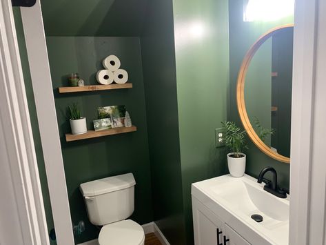 Modern Cloakroom Toilet, Green Cloakroom, Wc Ideas, Cloakroom Toilet, Holiday Ham, Downstairs Loo, Downstairs Toilet, Toilet Room, Downstairs Bathroom