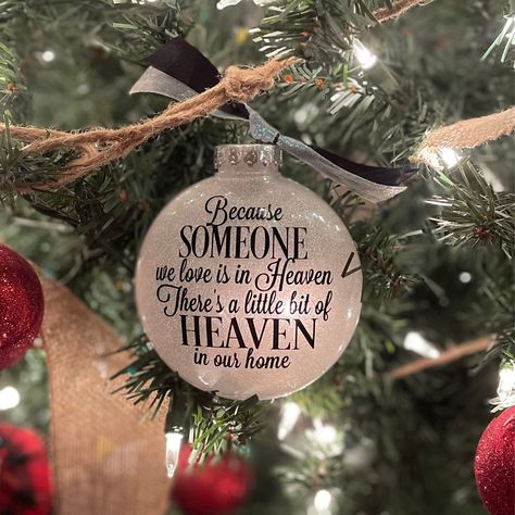 Floating Ornaments, Pennies From Heaven, Ornament Template, In Memory Of Dad, Gifts For Fiance, Glitter Ornaments, Angels In Heaven, Memorial Ornaments, Xmas Ideas