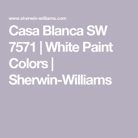 Casa Blanca SW 7571 | White Paint Colors | Sherwin-Williams Sw Panda White, Panda White Sherwin Williams, White Sherwin Williams, Lady Lair, Eider White, Cream Paint Colors, Kitchen Paint Color, Origami White, White Paint Color