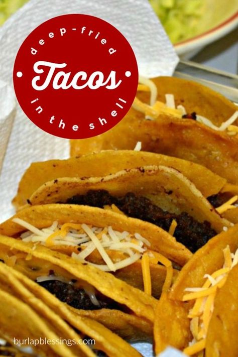 Fried Beef Tacos, Fried Tacos Recipe, Deep Fried Beef, Deep Fried Tacos, Mexican Easy, Taco Recipes Ground Beef, Beef Birria Recipe, Fried Tacos, Tostada Recipes