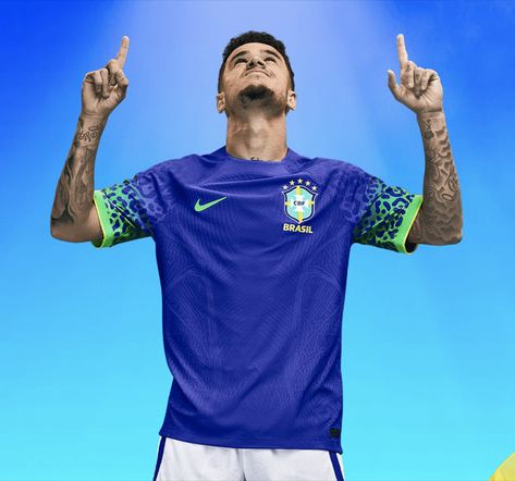 Brazil Unveils 2022 FIFA World Cup Kits - Pursuit Of Dopeness Jaguar Spots, World Cup Kits, Best Uniforms, World Cup Trophy, Brazil World Cup, World Cup Jerseys, 2022 World Cup, World Cup Champions, 2022 Fifa World Cup