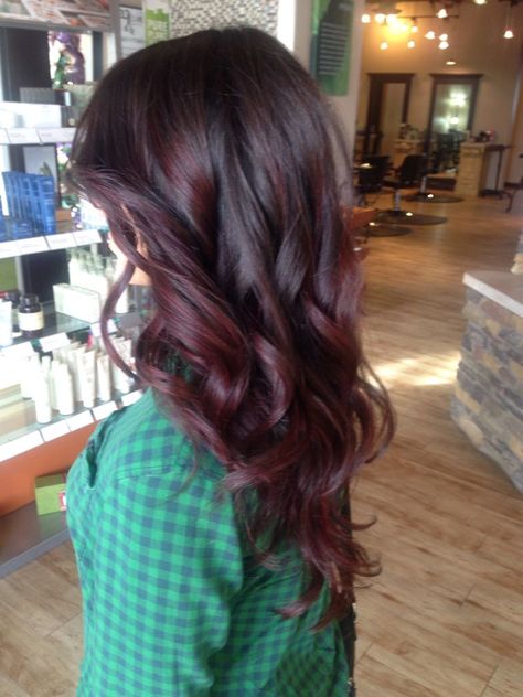 Violet Bayalage Hair, Hair Color Balayage Red, Red Violet Balayage, Violet Balayage, Balayage Red, Aveda Hair Color, Aveda Hair, Aveda Color, Color Balayage