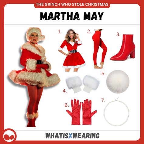 Are you looking for a spicy costume idea to heat up your Christmas celebrations? Then check out our Martha May Whovier outfit guide from The Grinch Who Stole Christmas! Martha May Whovier Outfits, Grinch Christmas Outfits, Martha May Whovier Hair, Martha May Costume, Spicy Costume, Martha May Whovier Costume, Martha May Whovier, Whoville Costumes, Easy Costumes To Make