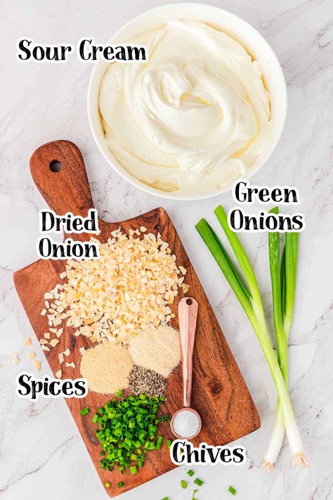 Homemade Sour Cream and Onion Dip - Take Two Tapas Homemade Sour Cream And Onion Dip, Sour Cream And Onion Dip Recipe, Sour Cream And Onion Dip, Leftover Sour Cream, Homemade Onion Dip, Homemade Sour Cream, Onion Dip Recipe, Sour Cream Dip, Delicious Dips Recipes