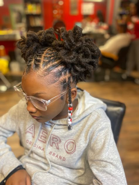 Loc Hairstyles For Girls Kids, Lil Girl Loc Styles, Little Black Girls Loc Styles, Loc Styles For Girls Kids, Dreadlock Hairstyles For Kids, Kids Loc Styles Daughters, Kids Locs Styles Daughters, Kids Dreads Hairstyles, Kids Loc Styles