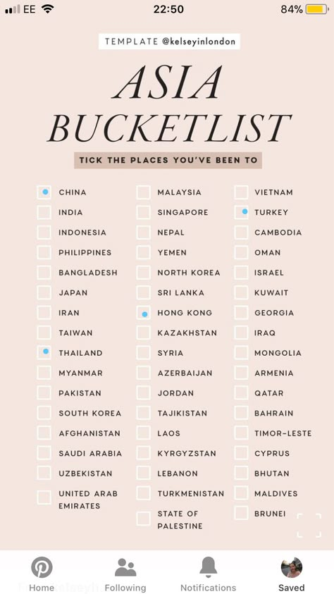 Travel Country List, Travel List Countries, Countries To Travel Bucket Lists, Creative To Do List Design, Countries Bucket List, Asia Travel Bucket List, February Travel Destinations, Asia Bucket List, Travel Creative