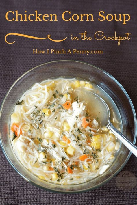 Amish Chicken Corn Soup Recipe Crockpot Chicken Corn Soup, Mom Meals, Homemade Broth, Chicken Corn Soup, Corn Soup Recipes, Simply Food, Pot Food, Chicken Corn, Crock Pot Chicken