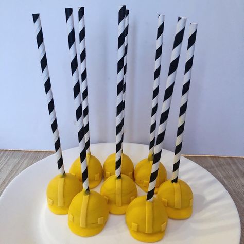 Construction Birthday Cake Pops, Construction Desserts, Construction Cake Pops, Construction Theme Cookies, Truck Cake Pops, Lego Cake Pops, Construction Theme Cake, Under Construction Theme, Construction Theme Birthday