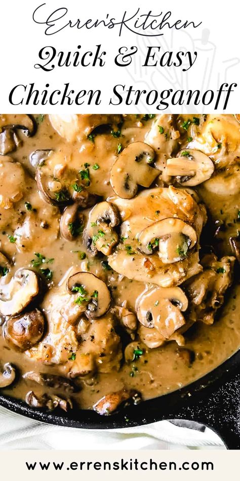 Easy Chicken Stroganoff Recipe, Chicken Stroganoff Recipe, Chicken Stroganoff, Chicken And Mushroom, Bolo Fit, Stroganoff Recipe, Chicken Entrees, Chicken Main Dishes, Chicken Dishes Recipes