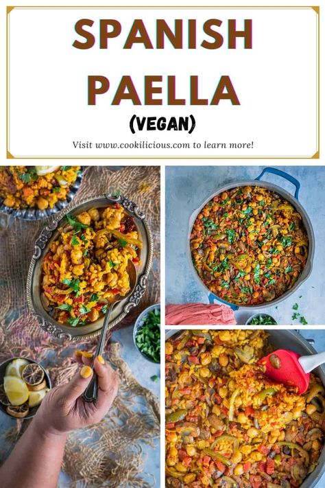 This Vegan/Vegetarian Spanish rice recipe called Paella is a wholesome dish that all will love! You can easily make Paella in the Instant Pot or on the stovetop. @tuttorossotomatoes @thefeedfeed #tuttorossotomatoes #feedfeed #ad #paella #Spanish #rice #vegan #meatless #mushrooms #veggies #vegetarian #stovetop #Instantpot Vegan Paella, Spanish Paella Recipe, Vegetarian Paella, Traditional Spanish Recipes, Homemade Vegetable Broth, Spanish Rice Recipe, Paella Recipe, Spanish Rice, Rice Recipe