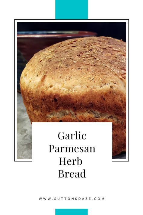 Garlic Parmesan Bread Machine, Garlic Herb Bread Machine, Pottery Bread Baker Recipes, Bread Machine Garlic Bread Recipe, Garlic Herb Bread, Bread Bowl Recipe, Vegan Breads, Bowl Bread, Parmesan Bread