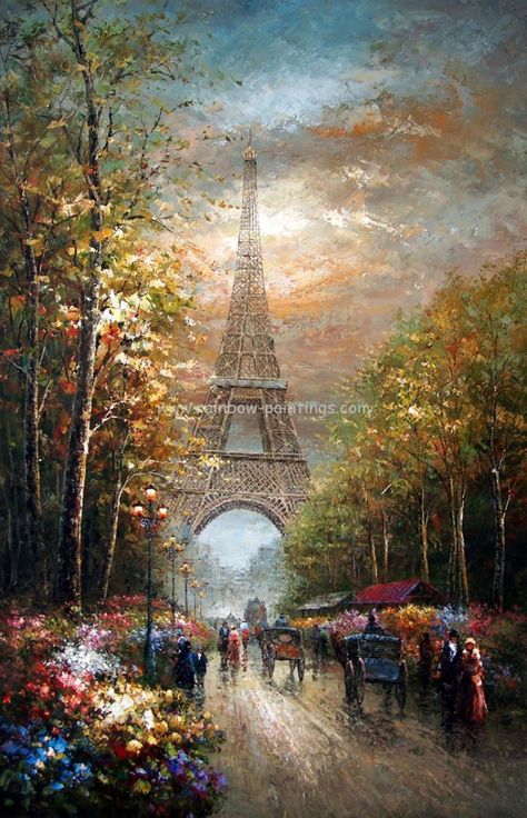 Thomas Kinkade Art, Thomas Kinkade Paintings, Kinkade Paintings, Eiffel Tower Painting, Art Thomas, Paris Painting, Christmas Paintings On Canvas, Abstract City, City Painting