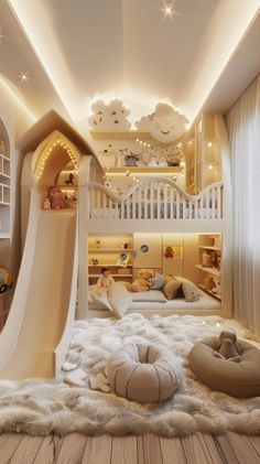 Play Room And Toddler Bedroom, Children Playroom Ideas, Sim4 House, Big Bedroom Ideas, Aesthetic Kids Room, Play Room Decor, Kids Room Ideas, Cleaning Kids Room, Sleeping Nook