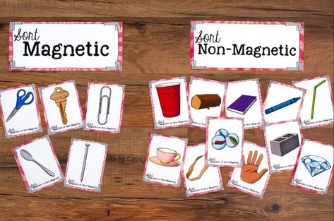 Teach students about Magnetism with a SORT about Magnetic and Non-Magnetic objects. This science sort is aligned with the Next Generation Science Stations for Third Grade. Students read a short passage, then look at the images on the sort cards to determine what objects are magnetic or non-magnetic. What is Included in the Magnetic and... Read More » The post Magnetism Sort for Third Grade Science Stations appeared first on What I Have Learned. Magnetic And Non Magnetic Activities, Force And Motion Experiments, Science Lesson Plans Elementary, Unit Planning, Magnetic Objects, Motion Activities, Elementary Science Classroom, Magnets Science, Science Stations