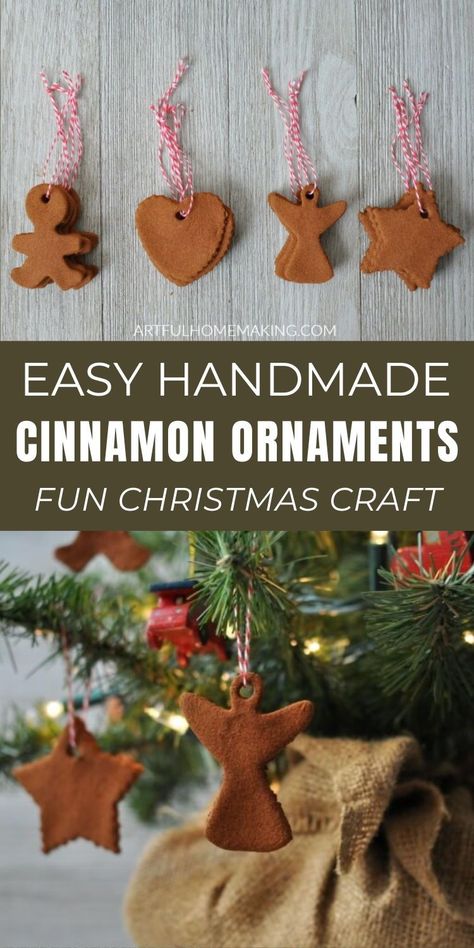 Cinnamon Gingerbread Ornaments, Easy To Make Ornaments, Traditional Christmas Crafts, Natural Christmas Crafts For Kids, Handmade Ornaments Diy Kids, Unique Diy Ornaments Christmas, Homemade Xmas Ornaments, Baked Christmas Ornaments, Diy Easy Christmas Ornaments