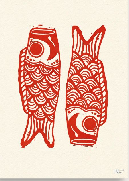 Linocut Art Simple, Linocut Ideas, Chara Design, Lino Art, Linocut Art, Arte Inspo, Shirt Printing, Fish Art, Lino Print