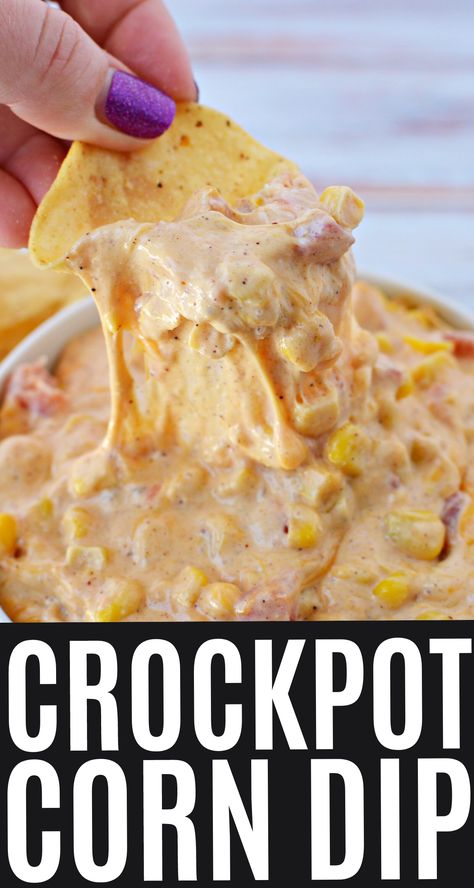 Easy Slow Cooker Dips For A Party, Thanksgiving Crockpot Dips, Corn Cheese Dip Crockpot, Corn Cream Cheese Dip Crockpot, Dips In The Crockpot, Crockpot Recipes Tailgate, Easy Dips For A Party Appetizers Crock Pot, Corn Dip In Crockpot, Corn Dip Hot Crock Pot