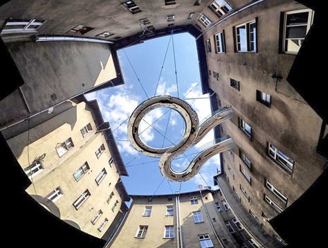 Suspended green pathway is an unexpected alternative to a balc... Glass Flooring, Loft Flooring, Covered Walkway, Balcony Doors, Eco Architecture, Unusual Buildings, Office Window, Flooring Design, Gray Mirror