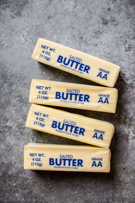 Salted vs Unsalted Butter in Baking on sallysbakingaddiction.com Pierogi Casserole, Baking Hacks, Baking Basics, Cooking Hacks, Conversion Chart, Pressure Cooking, Food Tips, Salted Butter, Baking Tips