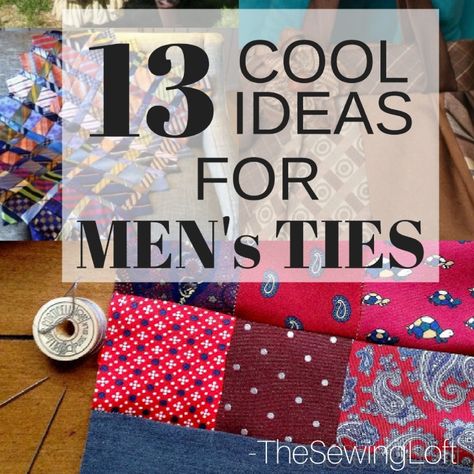 Grab a handful of men's ties because these creative projects are so inspiring, easy to make and super fashionable to use over and over again! Reuse Ties Diy, Pillows From Mens Ties, Things To Make From Mens Ties, Ideas For Old Ties Reuse Recycle, Upcycled Neckties Craft Ideas, Men’s Ties Projects, Tie Repurpose Ideas, Upcycled Ties Diy Projects, What To Do With Old Neckties