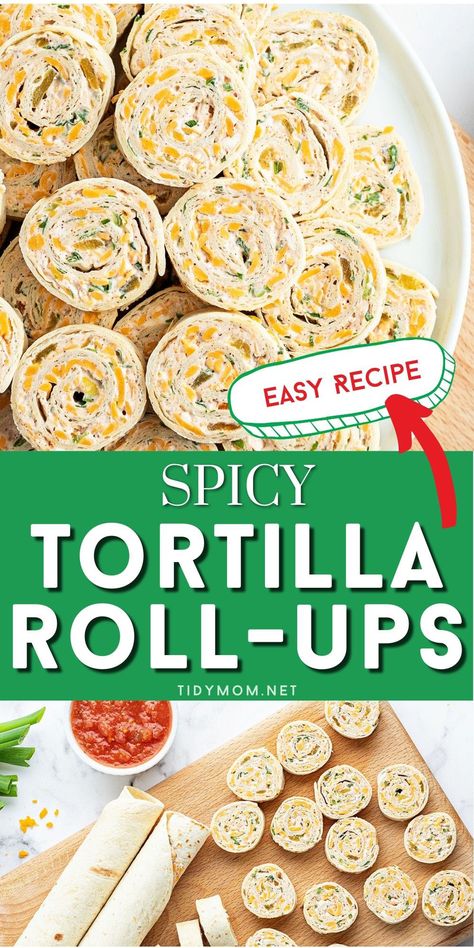 tortilla roll ups Tortilla Pinwheel Appetizers, Tortilla Pinwheels, Pinwheel Sandwiches, Pinwheel Appetizers, Tortilla Rolls, Spicy Appetizers, Roll Ups Tortilla, Pinwheel Recipes, Holiday Appetizer