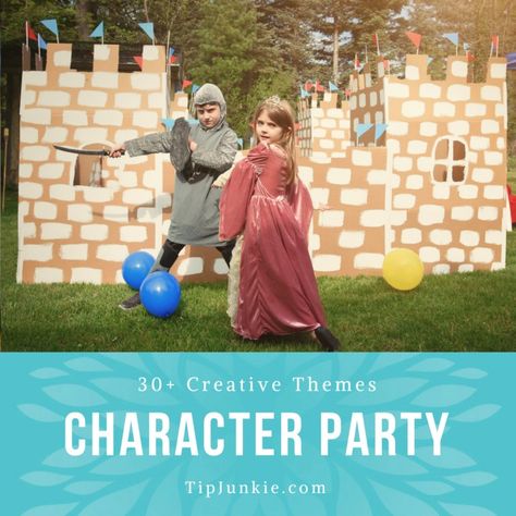 Creative Character Theme Parties Tip Junkie Character Theme Party, Birthday Party Games, So Creative, Party Entertainment, Party Games, Birthday Theme, Free Printables, Party Favors, Party Themes