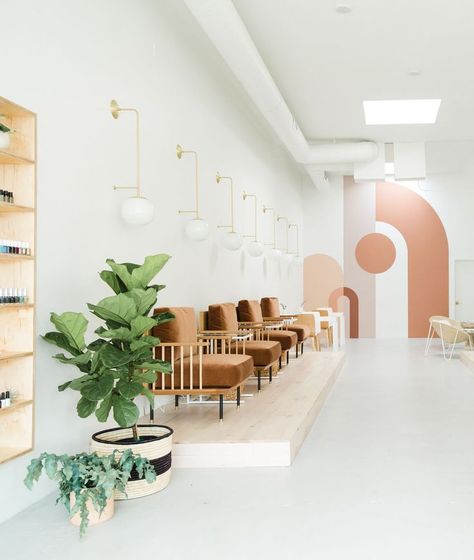 Go for the pedi. Stay for the design. Most Instagrammable Nail Salon in San Diego #sandiego #instagram #photography #california #visitcalifornia #socal Small Apartment Decorating Living Room, Salon Interior Design Ideas, Nail Salon Interior Design, Beauty Salon Interior Design, Nail Salon Interior, Interior Boho, Hair Salon Interior, Minimalist Living Room Decor, Nail Salon Decor