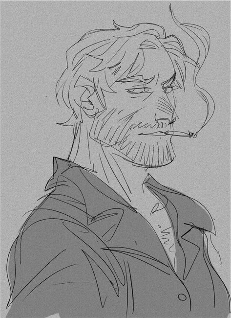 Burly Man Character Design, Old Guy Drawing, Older Man Drawing, Middle Age Man Drawing, Poc Character Design, Beard Drawing, Man Sketch, Body Reference Drawing, Guy Drawing