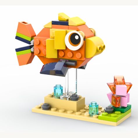 How to build a FISH with Lego classic 11003? Following these instructions, you can build a FISH from only the parts of the Lego Classic 11003 Lego Ocean, Lego Classic Ideas, Lego Fish, Fish Ideas, Lego Creative, Lego Bricks, Lego Brick, Mini Figures, Lego