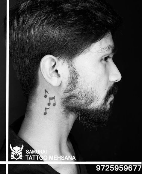 Music Lover Tattoo, Tattoo On Neck, Side Neck Tattoo, Tattoo Music, Tattoo Neck, Tattoo Design Tattoo, Music Tattoo Designs, Tattoos For Lovers, Neck Tattoo For Guys