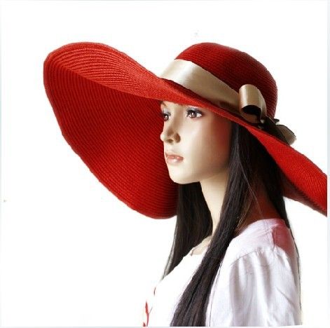 Nuevo 6.69 ihch ala grande mujeres del verano Anti ultravioleta playa sombrero 17 CM grandes visera Cap + cinta de paja parasol sombrero en Sombreros de Sun de Moda y Complementos Mujer en AliExpress.com | Alibaba Group Hat With Ribbon, Vacation Hat, Suit Hat, Floppy Beach Hat, Red Hat Society, Red Hat, Mori Girl, Beach Hat, Wide Brimmed Hats