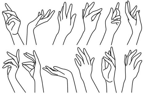 Woman hands line. outline drawn female d... | Premium Vector #Freepik #vector #logo #hand #woman #fashion Hand Line Drawing, Hand Outline, Side View Drawing, Woman Hands, Body Outline, Hands Icon, Hand Lines, Hand Drawing Reference, Hand Sketch