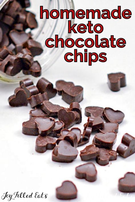 Chocolate Chips Recipe, Low Carb Holiday Recipes, Sugar Free Baking, Homemade Chocolate Chips, Sugar Free Candy, Joy Filled Eats, Healthy Chocolate Chip, Keto Chocolate Chips, Thm Desserts