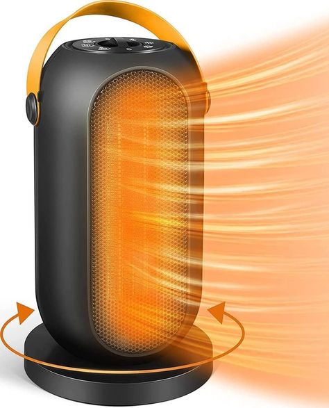 Portable Space Heater, Home Office Black, Living Room Warm, Ceramic Heater, Portable Heater, Electric Heater, Electric Fan, Electric Heating, Office Room