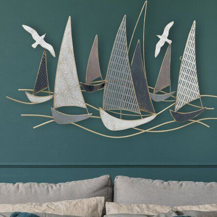 Boat Wall Decor, Sailboat Wall Decor, Sailing Decor, Ocean Room, Boat Wall Art, Sailboat Art, Boat Wall, Group Of Seven, Seaside Decor