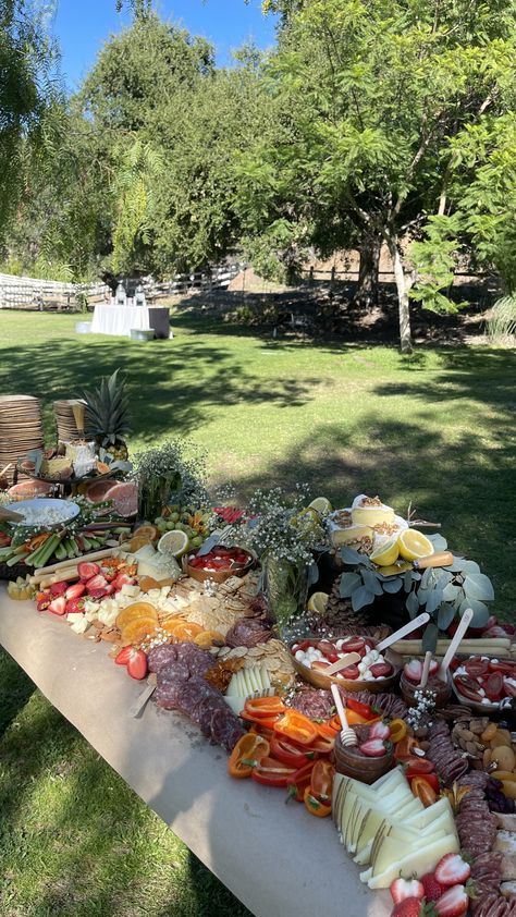 Outdoor Wedding Charcuterie, Charcuterie Board Big, Cheese Table Wedding, Wedding Cheese Board, Cheese Board Wedding, Charcuterie Board Wedding, Disco Cowboy, Cheese Table, Food Fest