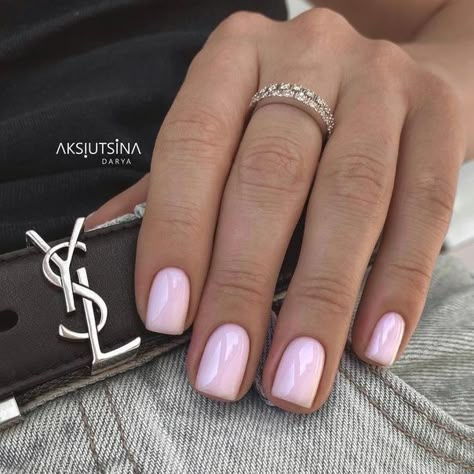 Pale Pink Biab Nails, Pink Tip Nails, Baby Pink Nails, Simple Gel Nails, Pointed Nails, Minimal Nails, Casual Nails, Simple Acrylic Nails, Classy Acrylic Nails