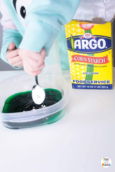 How To Make Oblek With Cornstarch, How To Make Oblek Recipe, Oblek Recipe With Cornstarch, How To Make Oblek, 2 Ingredient Slime, Oobleck Recipe, Dinosaur Week, Bartholomew And The Oobleck, Edible Slime