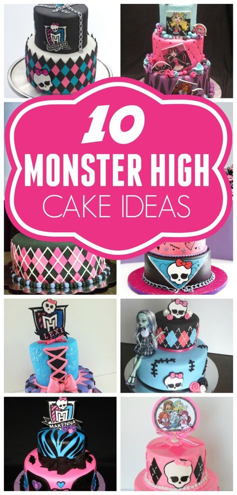 10 Awesome Monster High Birthday Cakes on prettymyparty.com. Monster High Halloween, Monster High Cake, Monster High Birthday Party, Monster High Party, Cool Monsters, Monster Birthday, Monster Party, 6th Birthday Parties, Birthday Cake Kids